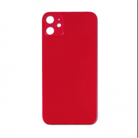 VITRE ARRIÈRE IPHONE 11 ROUGE GRAND TROU PREMIUM 1:1