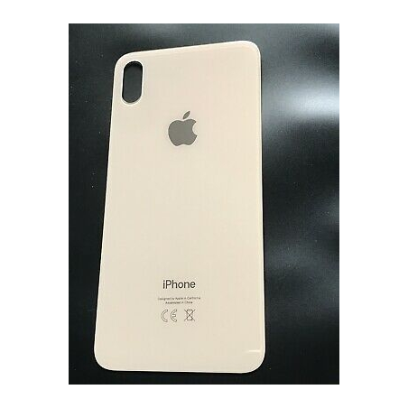 VITRE ARRIÈRE IPHONE XS MAX  GOLD ( GRAND TROU )