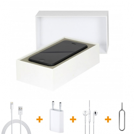 BOITE BLANCHE POUR IPHONE + ACCESSOIRES COMPATIBLE (CABLE LIGHTNING/CHARGEUR SECTEUR/ KIT PIETON JACK 3.5mm