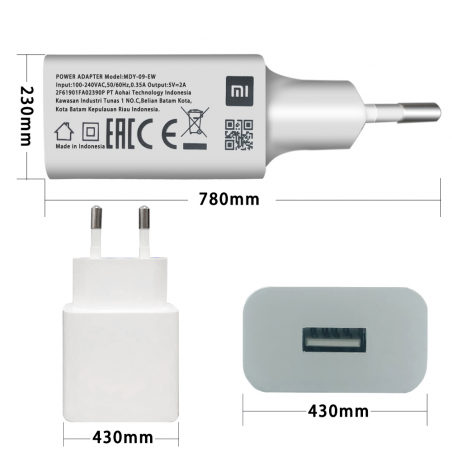 Original Chargeur Xiaomi MDY-09-EW 10W 2A Blanc VRAC
