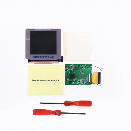 Ecran IPS rétroéclaire GameBoy Color Gris LAmine V5 osd