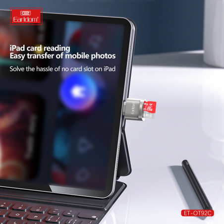 EARLDOM LECTEUR DE CARTE SD TYPE-C POUR SMARTPHONE SILVER