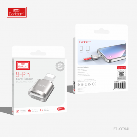 EARLDOM LECTEUR DE CARTE SD LIGHTNING SILVER