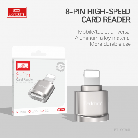 EARLDOM LECTEUR DE CARTE SD LIGHTNING SILVER