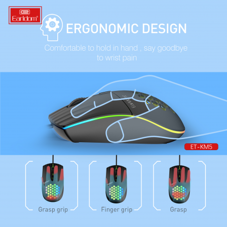 EARLDOM RGB GAMING TYPE-C ET-KM5 MOUSE