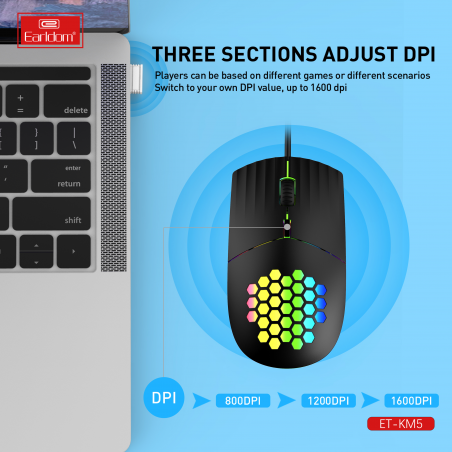 EARLDOM RGB GAMING TYPE-C ET-KM5 MOUSE