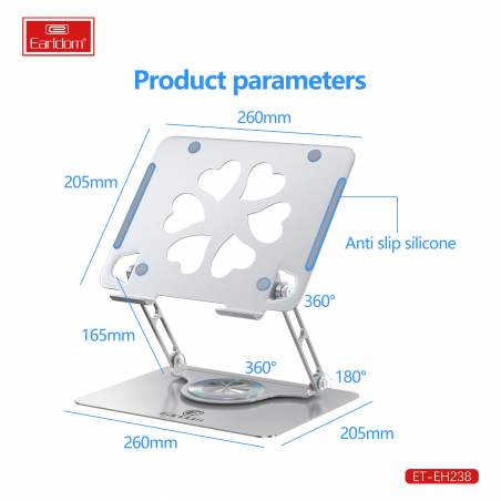 EARLDOM SUPPORT LAPTOP ET-EH238 SILVER