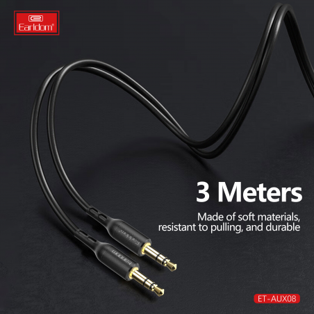EARLDOM AUX AUDIO CABLE JACK 3.5MM ET-AUX08 NOIR