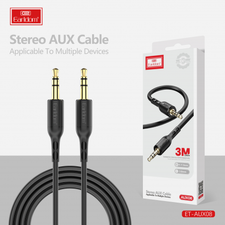 EARLDOM AUX AUDIO CABLE JACK 3.5MM ET-AUX08 NOIR