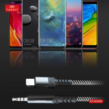 EARLDOM AUX AUDIO CABLE TYPE-C VERS JACK ET-AUX38 NOIR