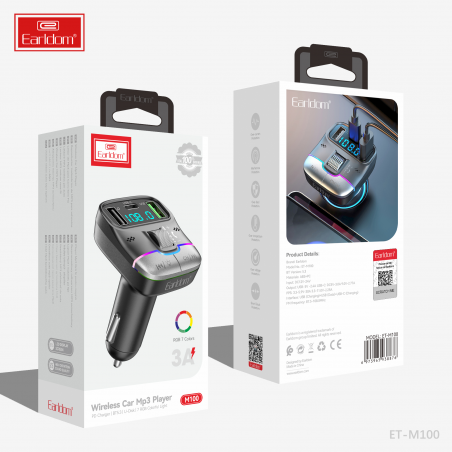 TRANSMETTEUR BLUETOOTH MULTIFONCTION EARLDOM ET-M100 NOIR