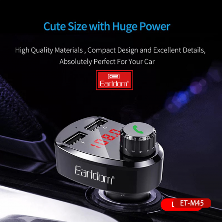 TRANSMETTEUR BLUETOOTH MULTIFONCTION EARLDOM ET-M45 NOIR