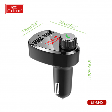 TRANSMETTEUR BLUETOOTH MULTIFONCTION EARLDOM ET-M45 NOIR