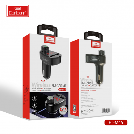 TRANSMETTEUR BLUETOOTH MULTIFONCTION EARLDOM ET-M45 NOIR