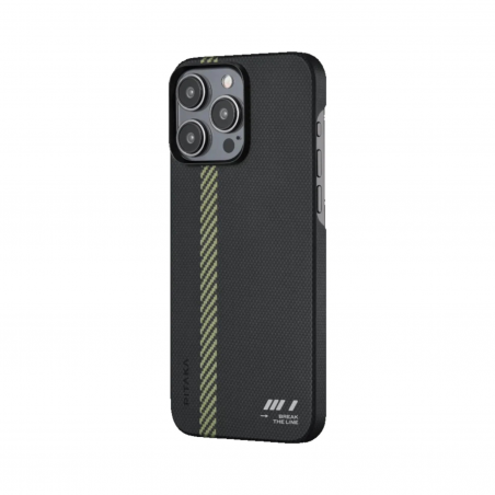 COQUE IPHONE 15 PRO EN CARBONE ARAMID 600D MAGSAFE BREAKLINE PITAKA