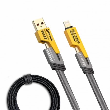 Câble de charge rapide 4-en-1, Charge et transfert de données USB type C pour iPhone 15 / 14 Samsung S24 S23