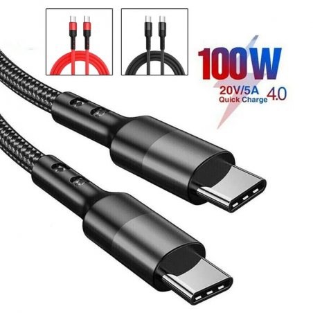Câble Type USB-C vers USB-C 100W PD 2Metres