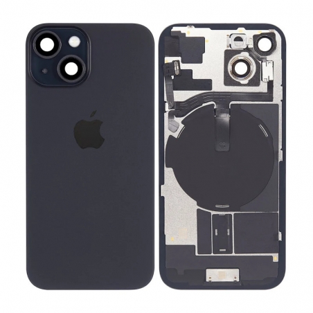 Vitre Arrière iPhone 15 Plus Noir avec Lens, MagSafe, Flash et Micro - Qualité Premium