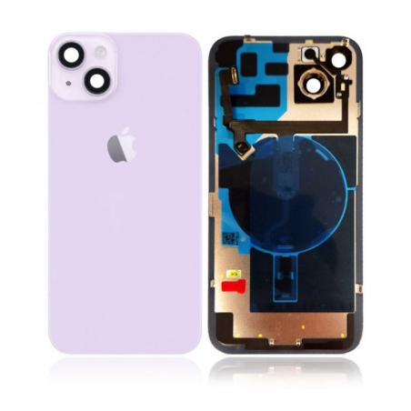 VITRE ARRIERE IPHONE 14 PLUS VIOLET + LENS + MAGSAFE + NAPPE FLASH ET MICRO