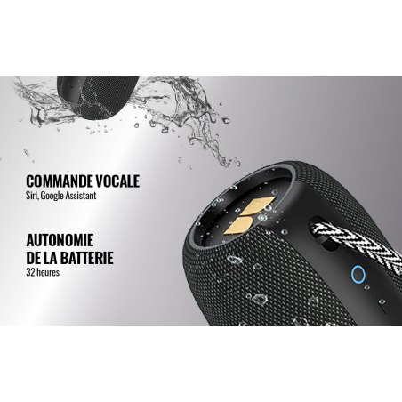 Monster S320 Boombox Bluetooth - 40 Watts - 32 H d'Autonomie - Fonction Jumelage Stéréo - Siri Alexa - Noir