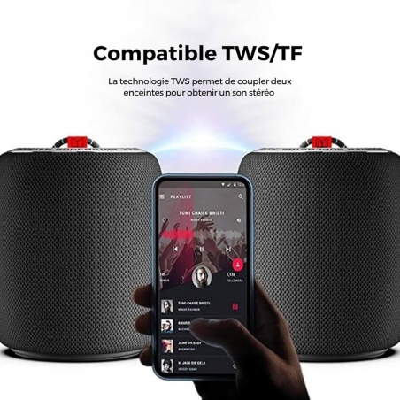 Monster - S110 - Boombox Bluetooth - 8H d'Autonomie - Pure Sound - Compacte et Légère - Résiste à l'eau - Noir