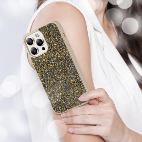 Coque à Strass En TPU souple iPhone 15 Pro Max OR