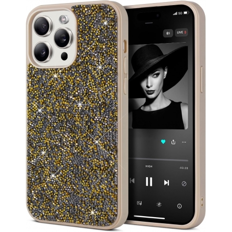 Coque à Strass En TPU souple iPhone 15 Pro Max NOIR