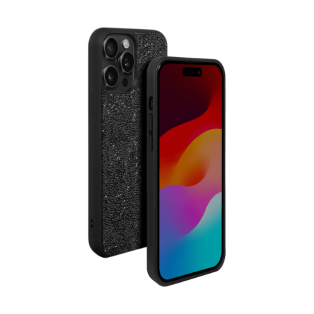 Coque à Strass En TPU souple iPhone 16 Noir