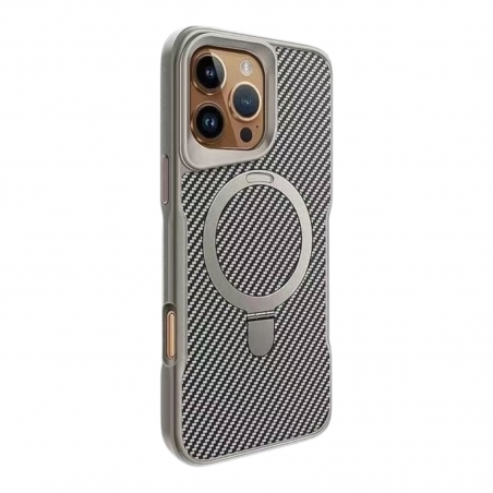 COQUE IPHONE 15 PRO MAGSAFE CARBONE GRIS
