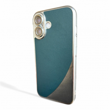 COQUE ULTRA FINE IPHONE 16 VERT METTALIQUE CUIR