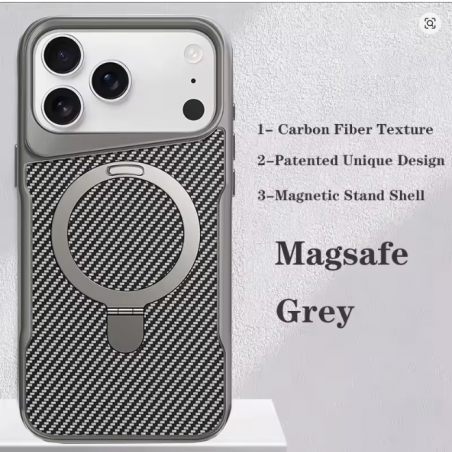COQUE IPHONE 17 PRO MAX MAGSAFE CARBONE GRIS
