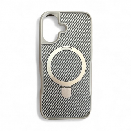 COQUE IPHONE 17 MAGSAFE CARBONE ARGENT