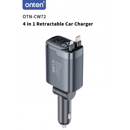 CHARGEUR ALLUME CIGARE 4-1 RETRACTABLE 92W ONTEN CW72