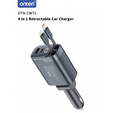 CHARGEUR ALLUME CIGARE 4-1 RETRACTABLE 92W ONTEN CW72