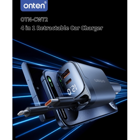 CHARGEUR ALLUME CIGARE 4-1 RETRACTABLE 92W ONTEN CW72