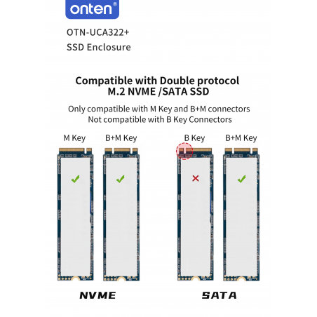 BOITIER SSD NVME TYPE-C ONTEN UCA322+