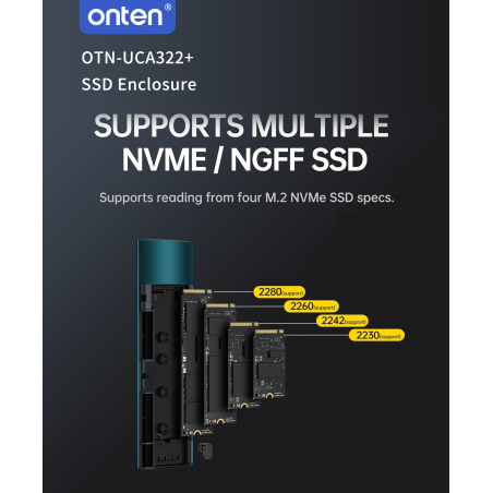 BOITIER SSD NVME TYPE-C ONTEN UCA322+