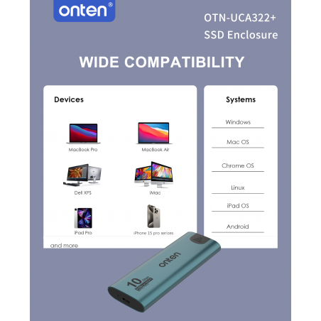 BOITIER SSD NVME TYPE-C ONTEN UCA322+
