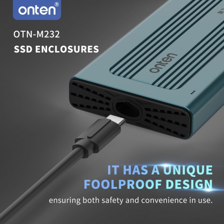 BOITIER SSD NVME 10GBITS + USB & TYPE-C PORT ONTEN N232