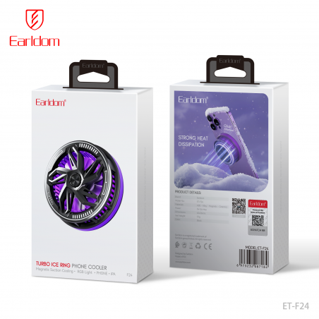 Refroidisseur Smartphone MagSafe RGB EARLDOM -Ventilateur Gaming Anti-Surchauffe