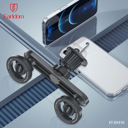 Support Voiture MagSafe Double Smartphone Earldom - Rotation 360° pour iPhone et Android