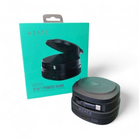 POWER BANK 4-1 STAND MAGSAFE + CABLE RETRACTABLE 10000mAH HEATZ