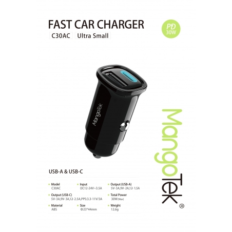 CHARGEUR RAPIDE PD + USB MANGOTEK