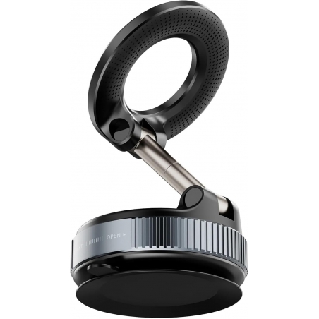 SUPPORT MAGNETIQUE K007 BLACK AVEC VENTOUSE COMPATIBLE MAGSAFE ROTATION 360° ALUMINIUM