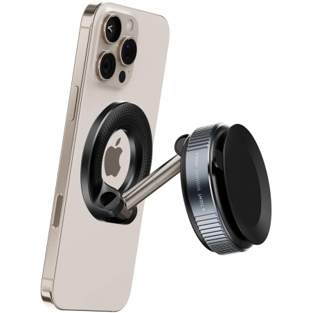 SUPPORT MAGNETIQUE K007 BLACK AVEC VENTOUSE COMPATIBLE MAGSAFE ROTATION 360° ALUMINIUM