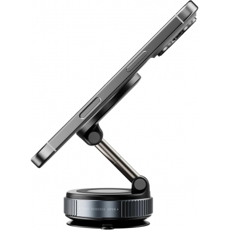 SUPPORT MAGNETIQUE K007 BLACK AVEC VENTOUSE COMPATIBLE MAGSAFE ROTATION 360° ALUMINIUM