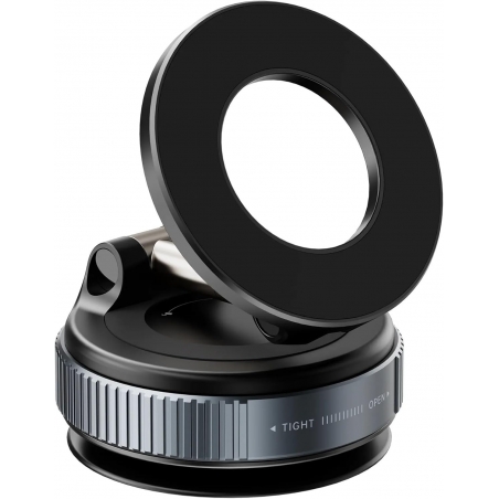 SUPPORT MAGNETIQUE K007 BLACK AVEC VENTOUSE COMPATIBLE MAGSAFE ROTATION 360° ALUMINIUM