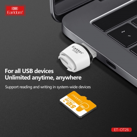 LECETUR DE CARTE MICRO SD USB 2.0 EARLDOM COMPACT PLUG&PLAY