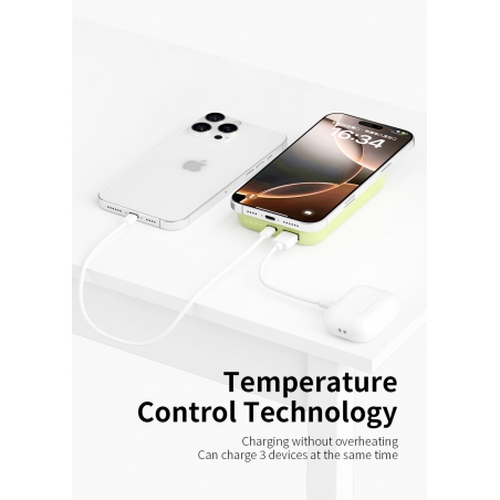 POWER BANK SANS FIL MAGNETIQUE 10 000 mAh VERT