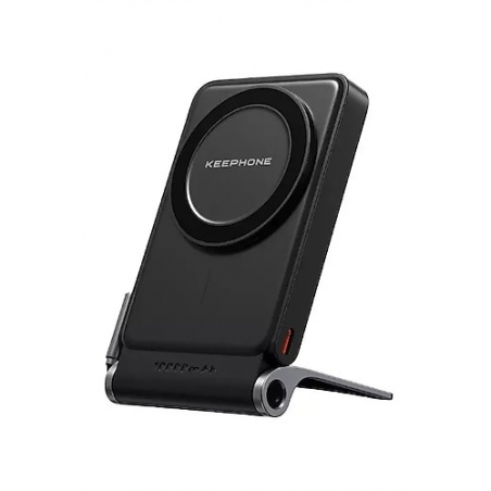 POWER BANK BLACK 10000mAh CHARGE RAPIDE 3-1 AVEC SUPPORT INTEGRE KEEPHONE